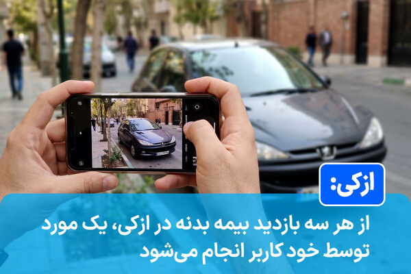 ازکی: از هر سه بازدید بیمه بدنه در ازکی، یک مورد توسط خود کاربر انجام می‌شود