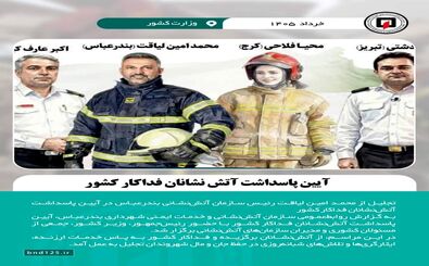 آتش‌نشانان بندرعباس بر سکوی افتخار کشور؛ رئیس‌جمهور از محمد امین لیاقت و همکارانش تجلیل کرد
